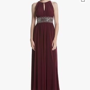 R&M Richards Women's Beaded Waist Gown